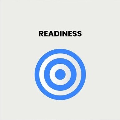 Readiness: the first project phase, drawn as a blue target