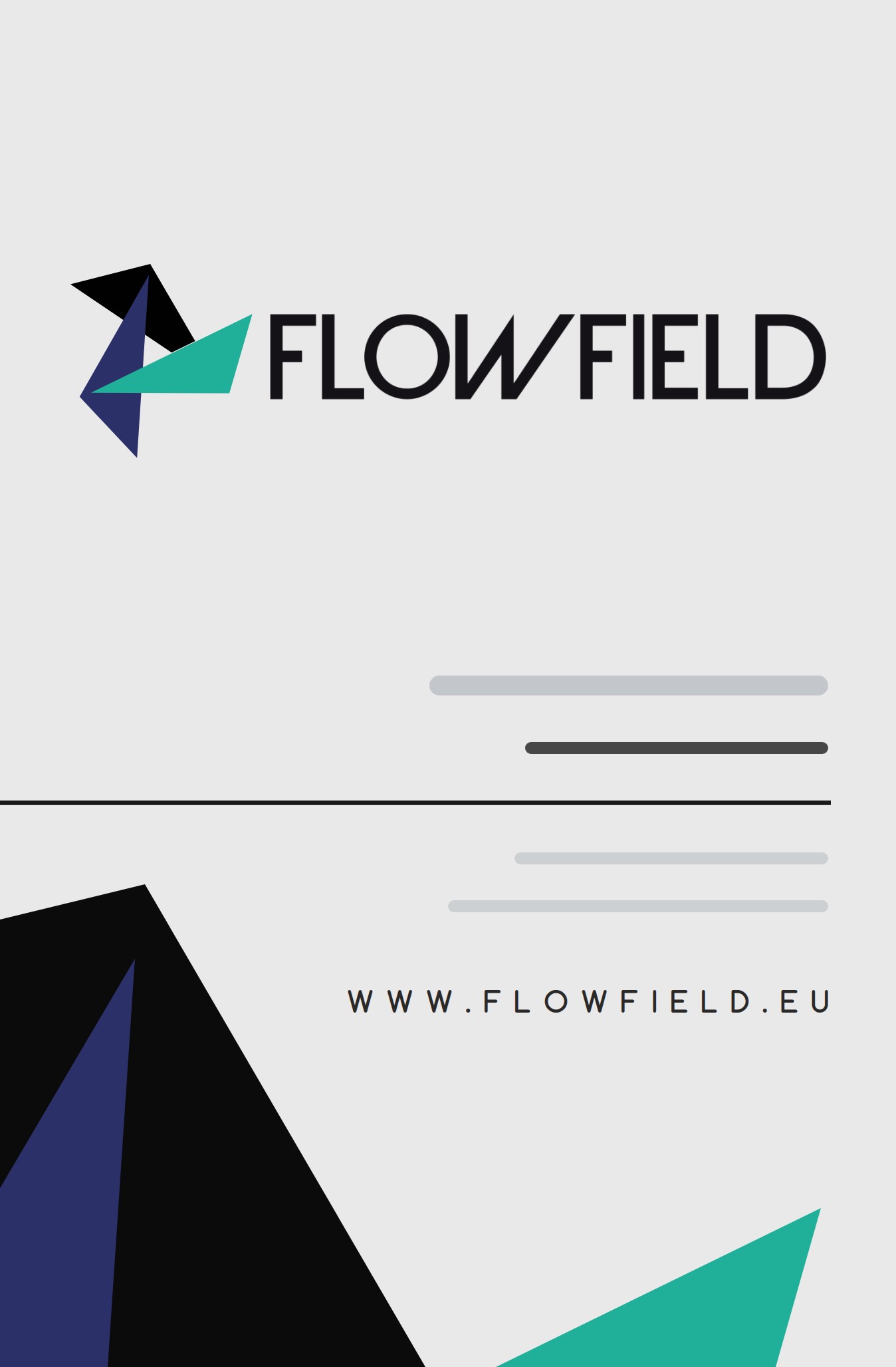 Business card back with a black angle
