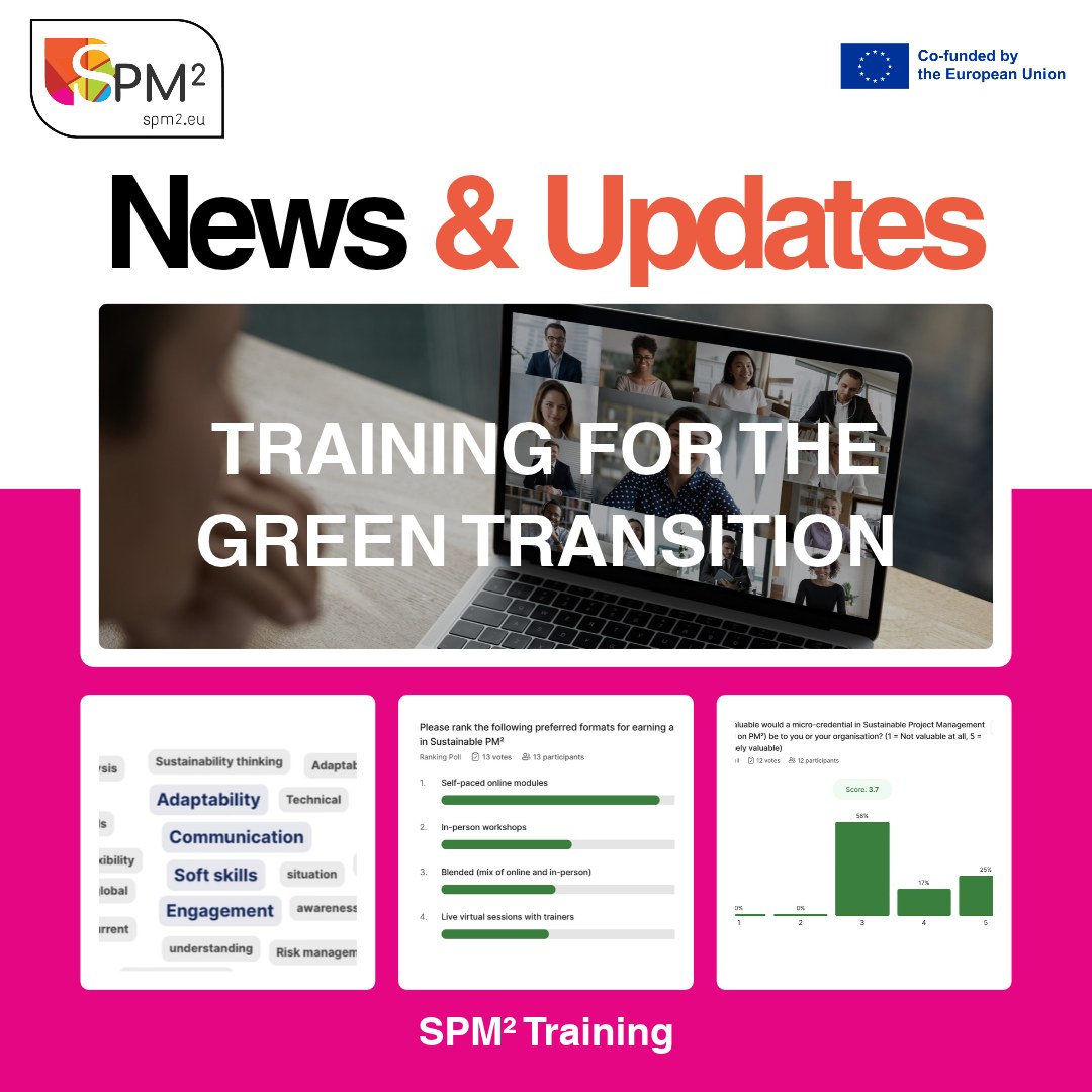 Social media post: 'News & Updates, Training for the green transition'
